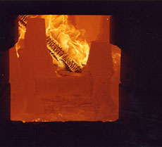 The kiln being fired